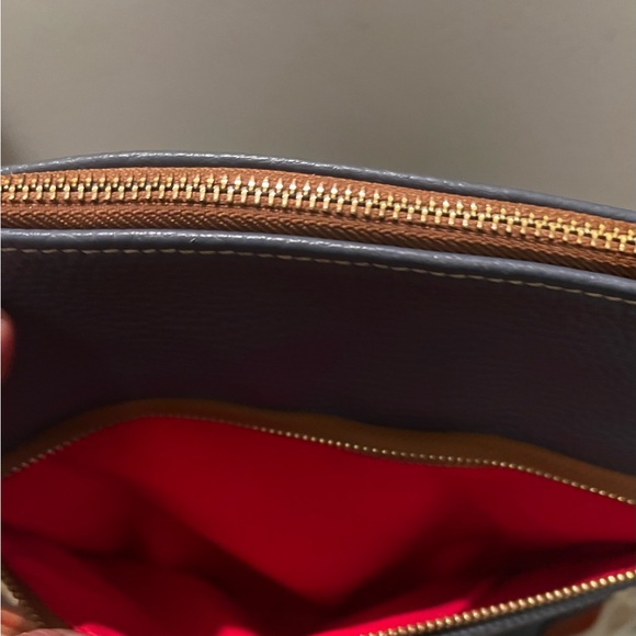 Dooney & Bourke Pebbled Leather Blue and Chestnut Crossbody and Wallet Set - Picture 8 of 12